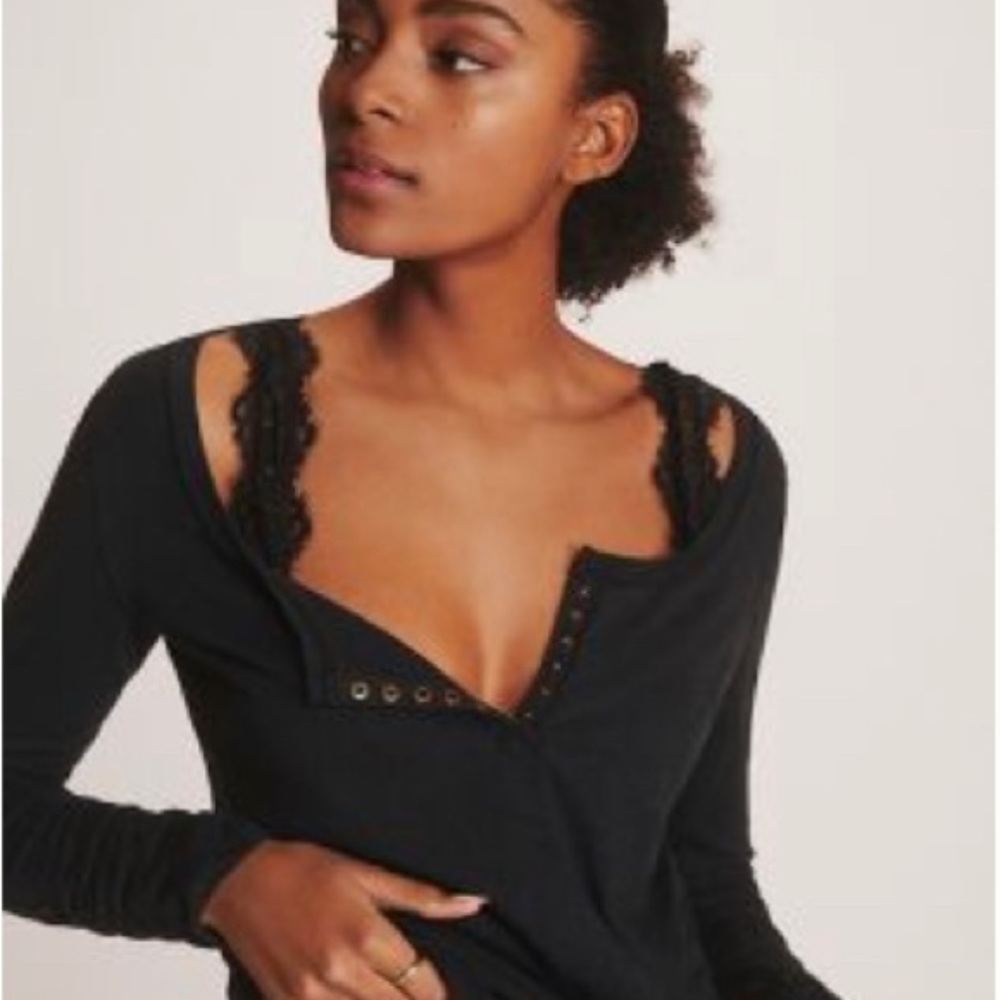 Anthropologie Pilcro Henley long sleeve top